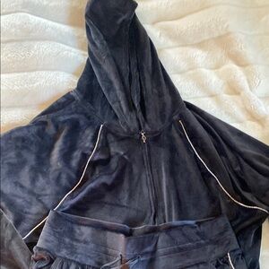 Victoria secret velour set has rhinestones down the sides